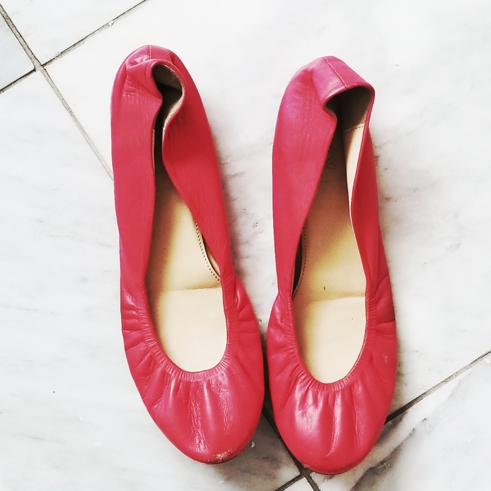 J.crew leather ballerina flats